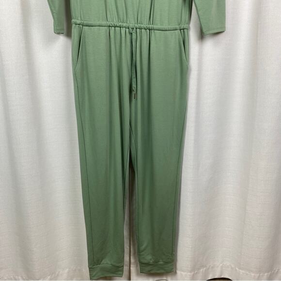 Matilda Jane Mint Green Long Sleeve Resting Day Pocket Knit Jumpsuit Sz.L - Picture 11 of 14